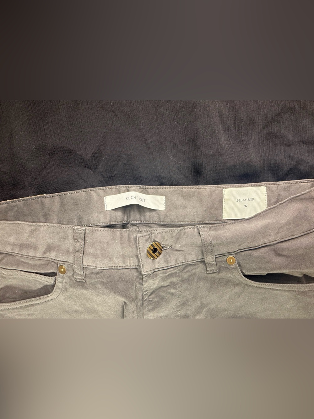Billy Reid Slim Fit Gray Jeans - Button Front